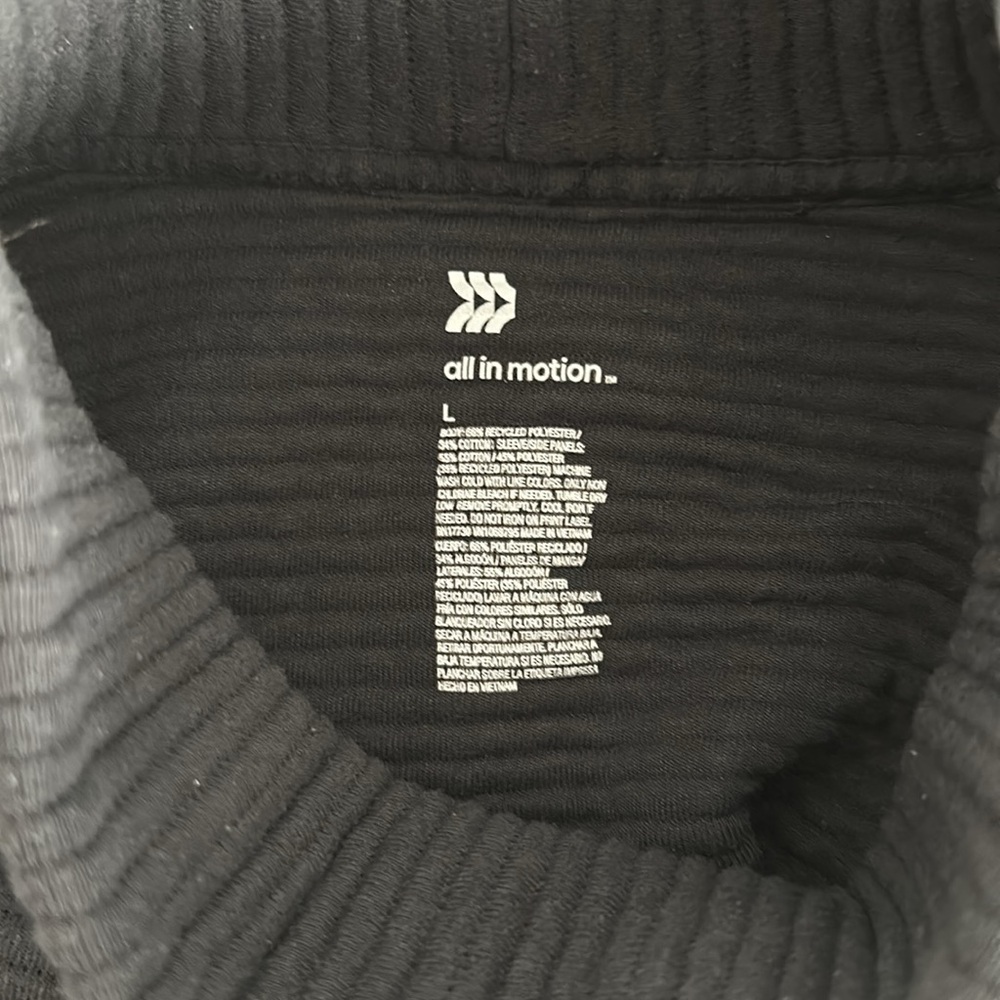 TWO Women's Ribbed Turtleneck Sweater - Black and White - thumb holes/side zip - Picture 5 of 9
